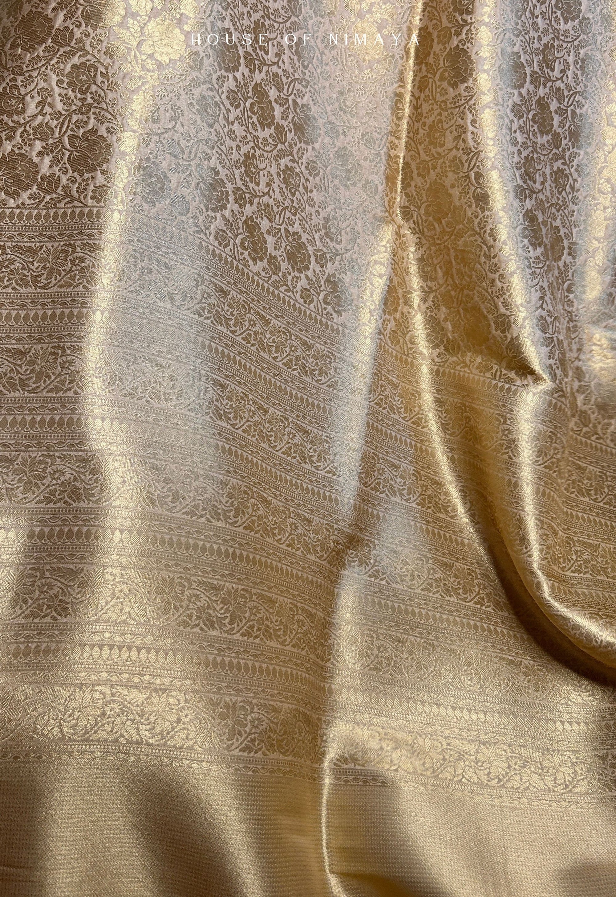Ivory Banarasi Katan Silk Brocade