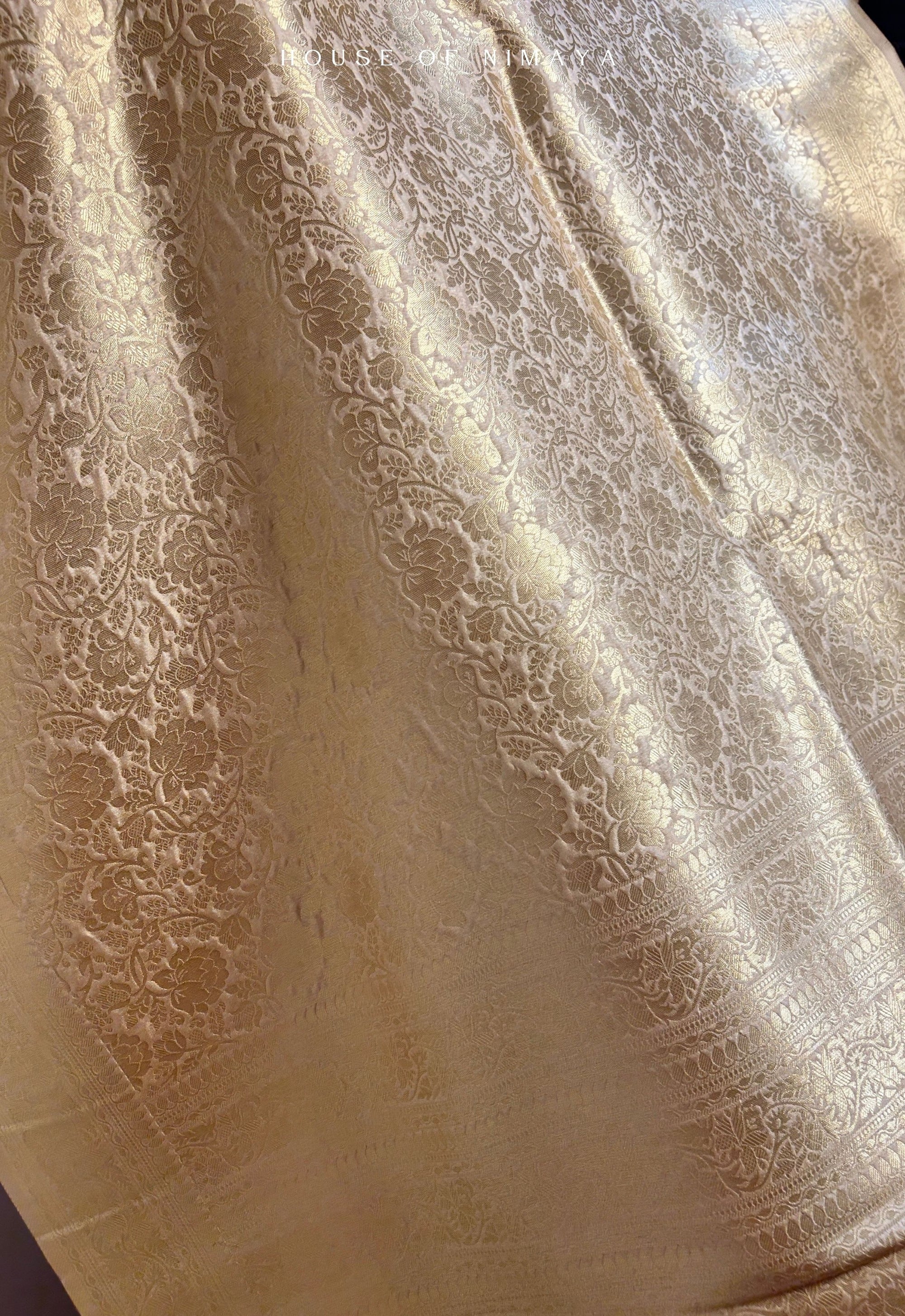 Ivory Banarasi Katan Silk Brocade