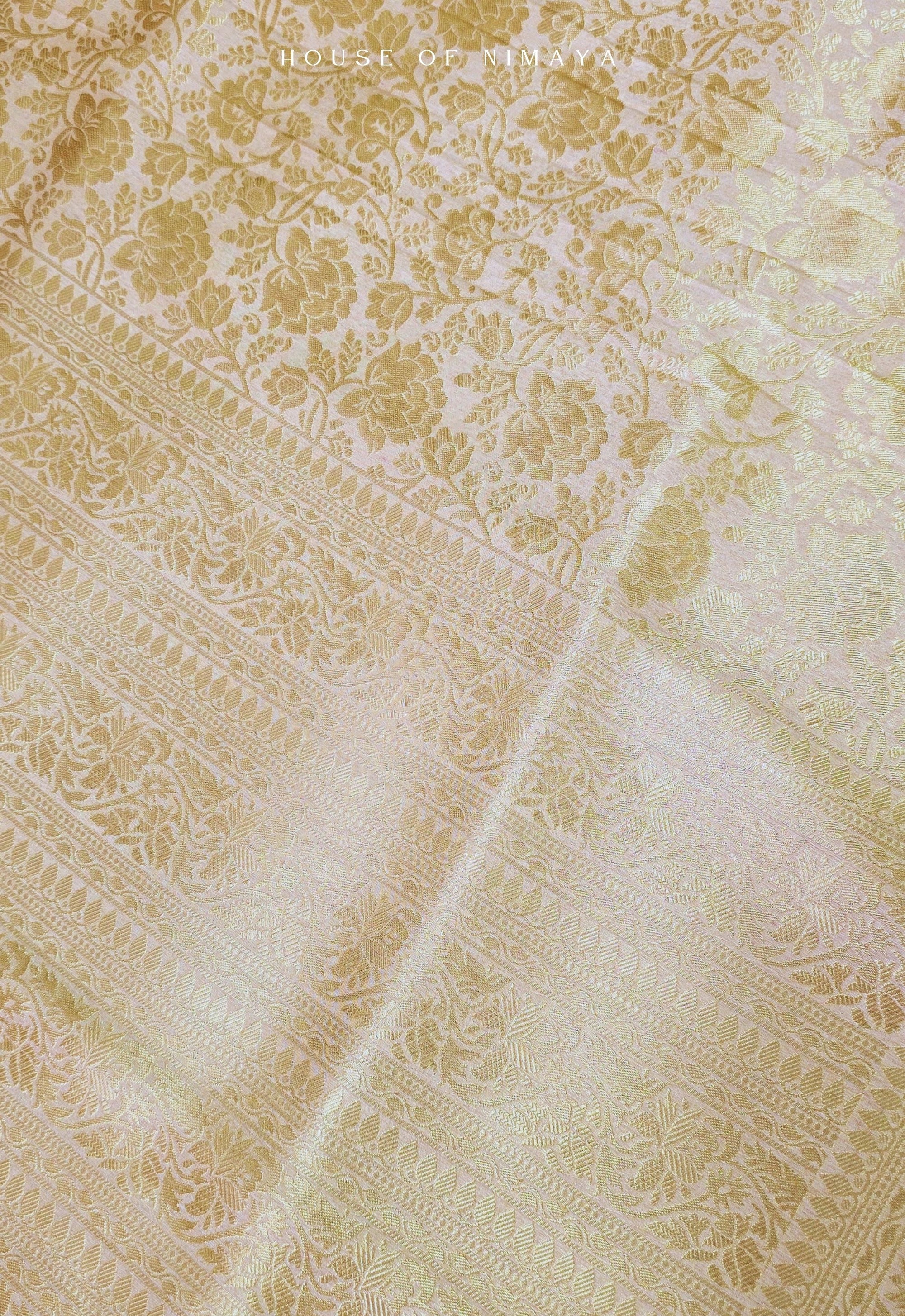Ivory Banarasi Katan Silk Brocade