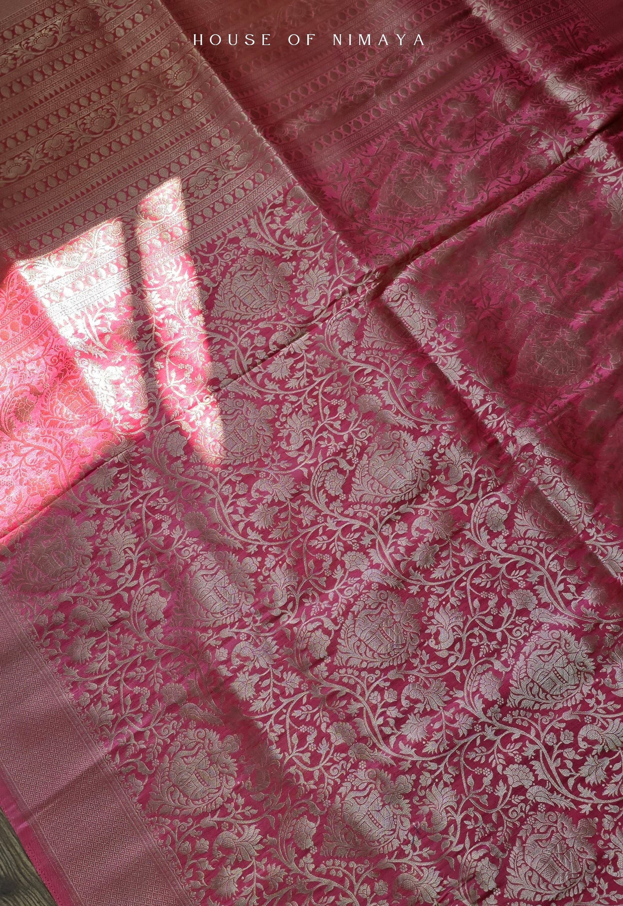Red Banarasi Katan Silk Brocade