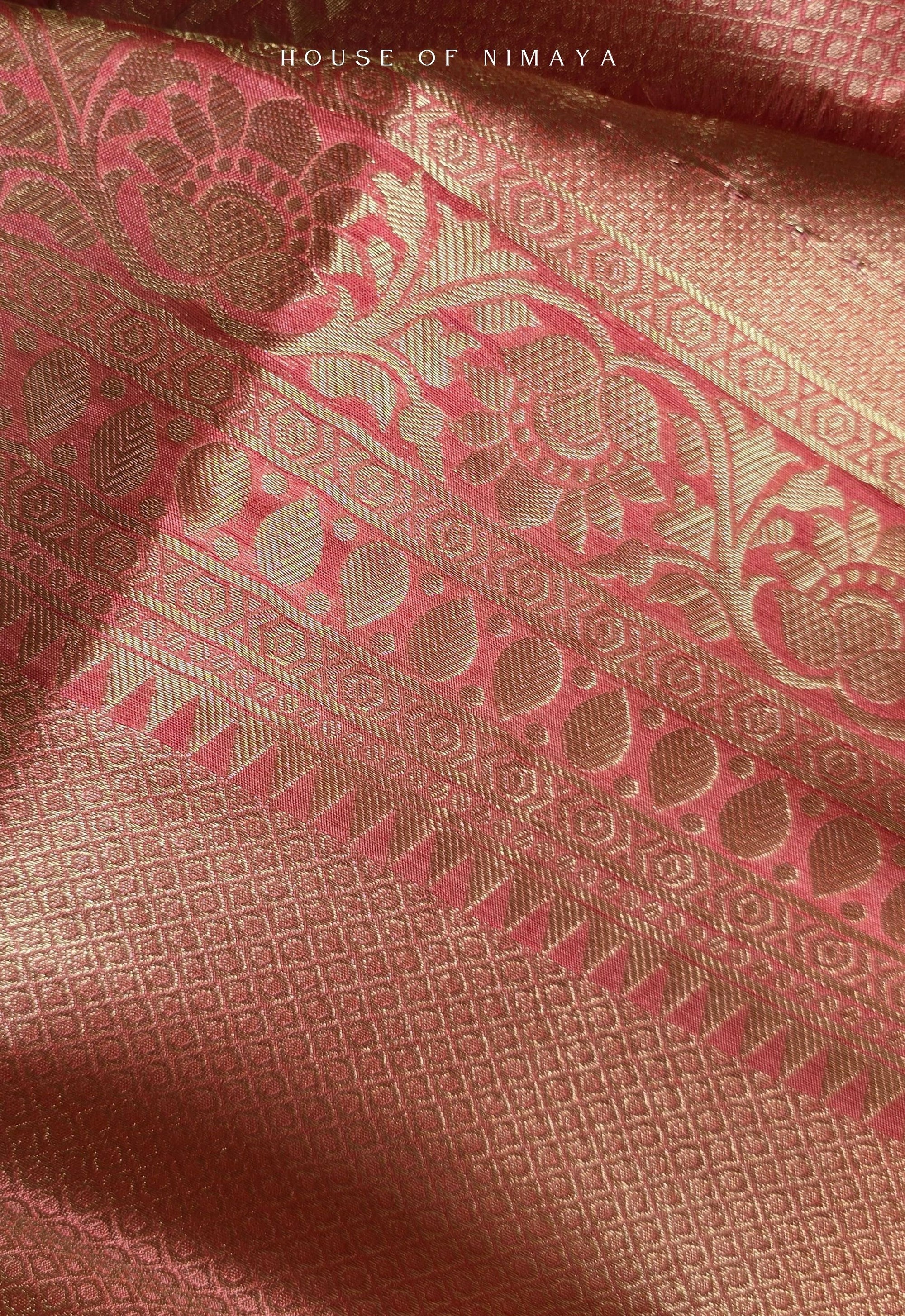 Red Banarasi Katan Silk Brocade