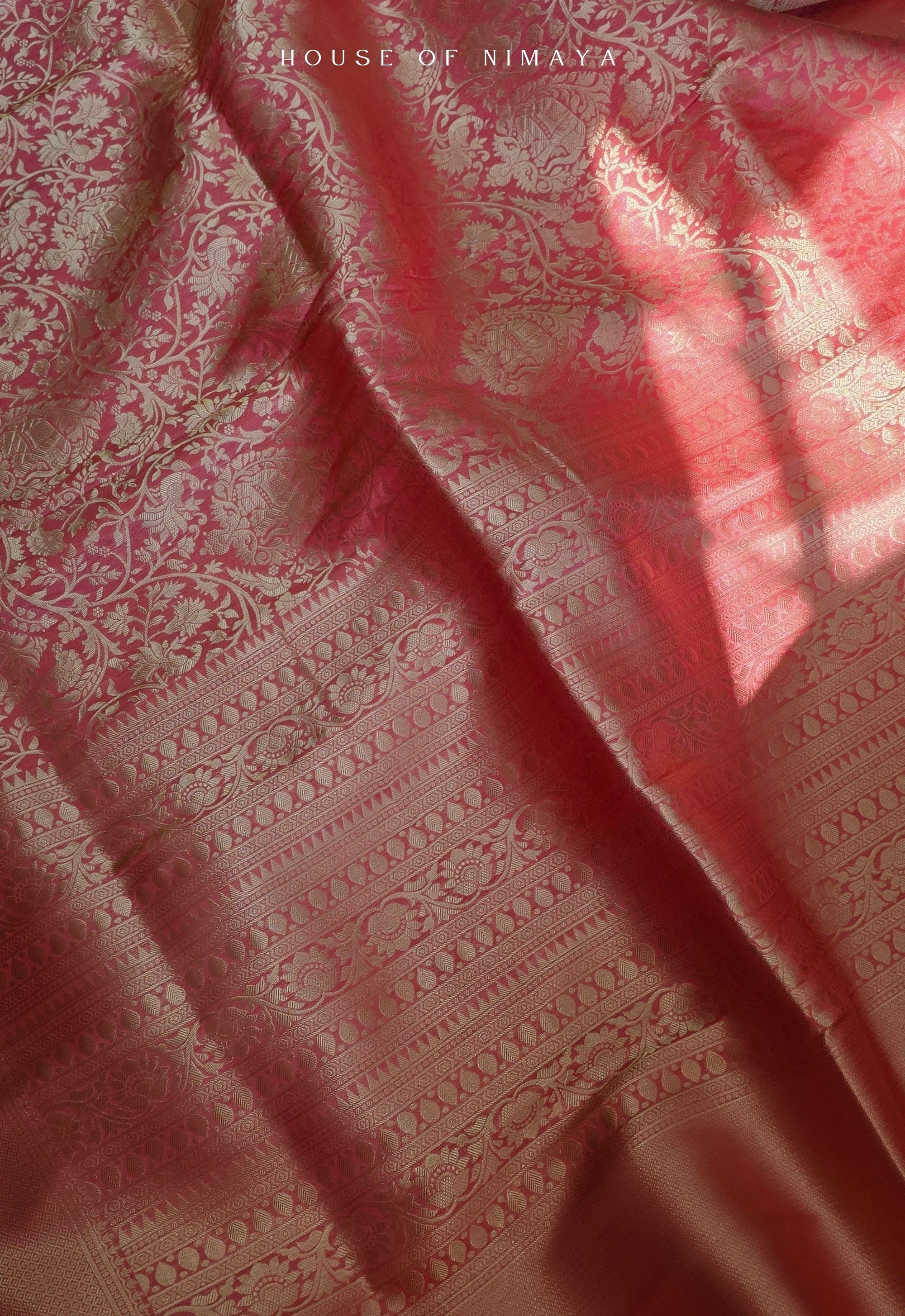 Red Banarasi Katan Silk Brocade