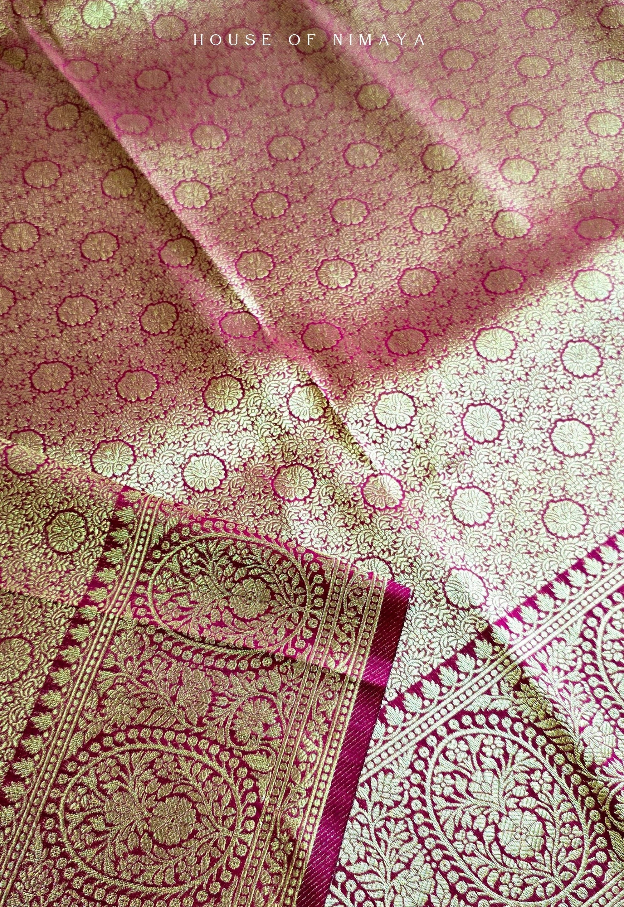 Maroon Banarasi Katan Silk Brocade