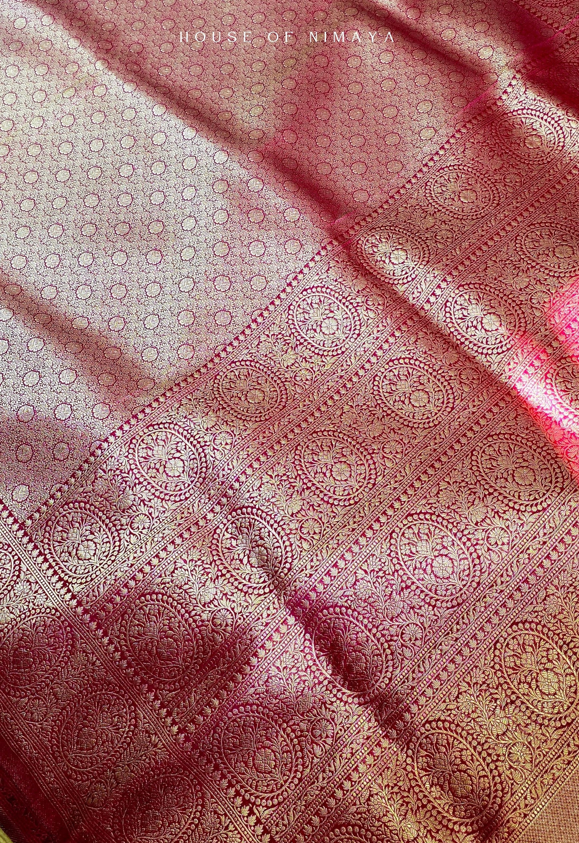 Maroon Banarasi Katan Silk Brocade