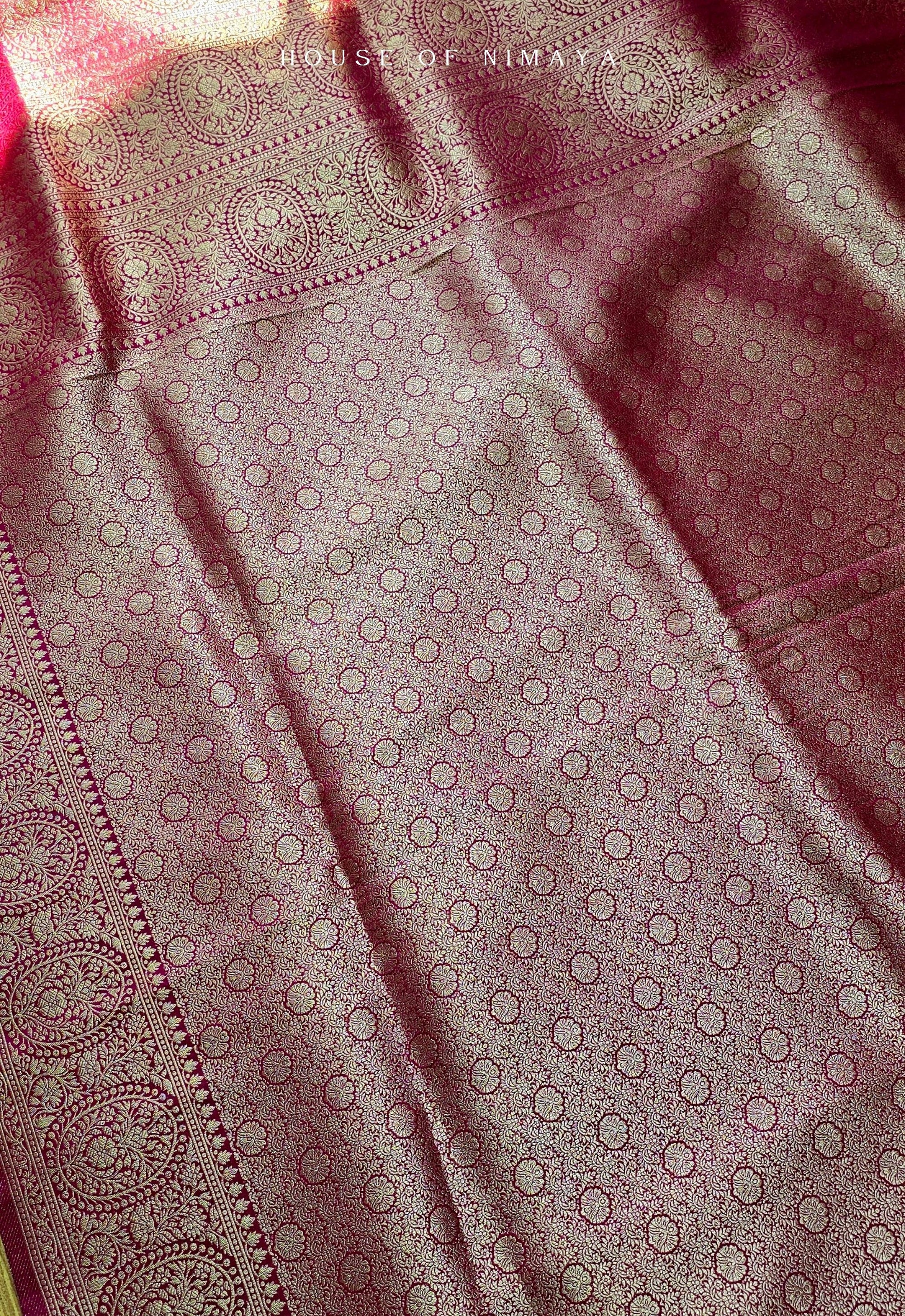 Maroon Banarasi Katan Silk Brocade