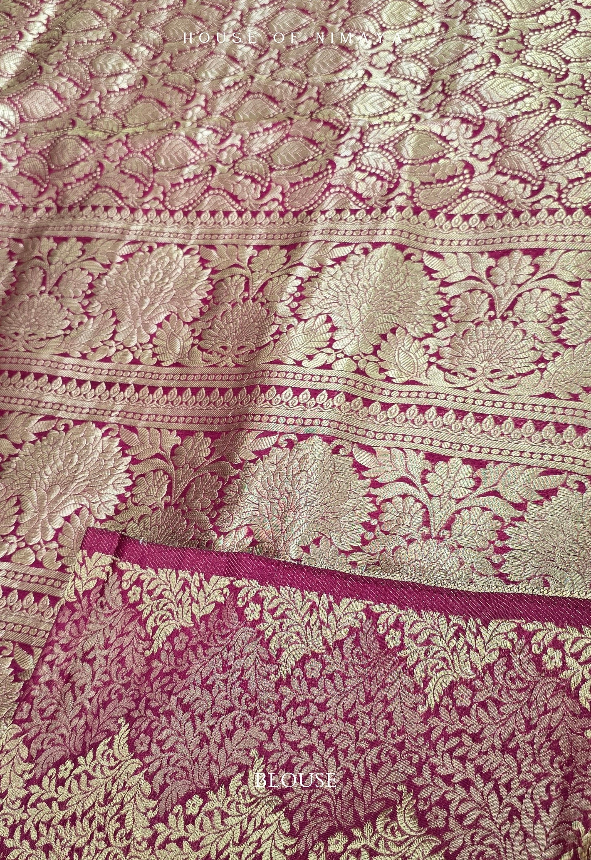 Burgundy Banarasi Katan Silk Brocade
