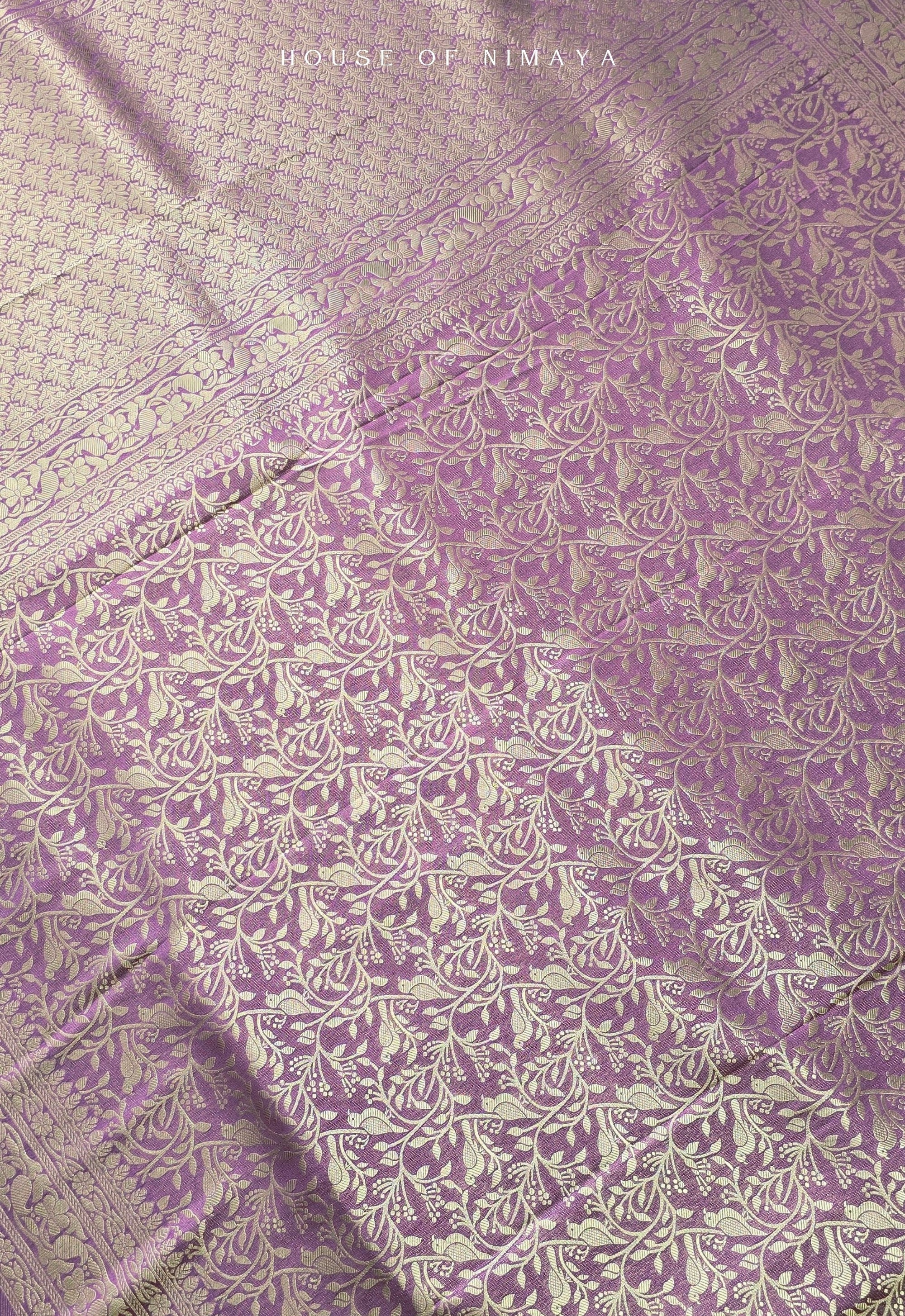 Lavender Banarasi Katan Silk Brocade
