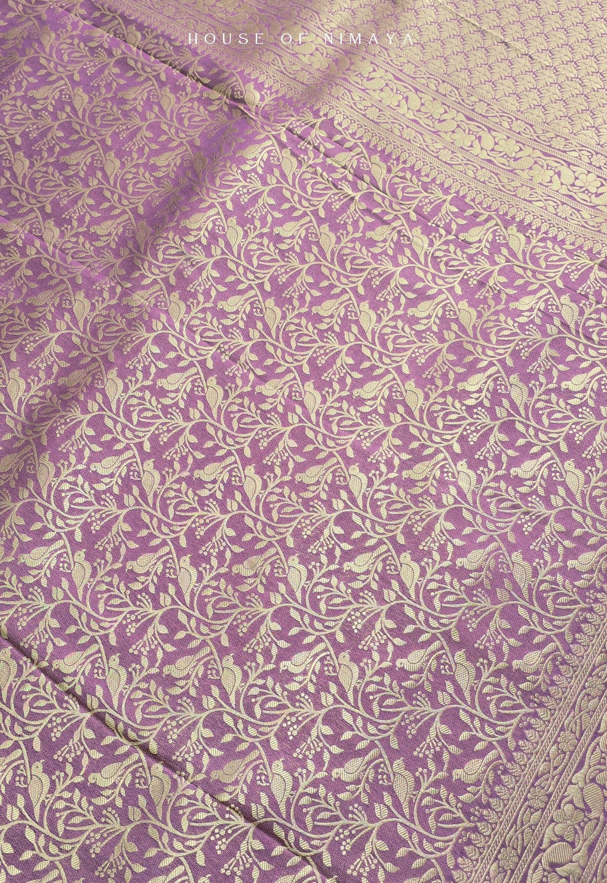 Lavender Banarasi Katan Silk Brocade