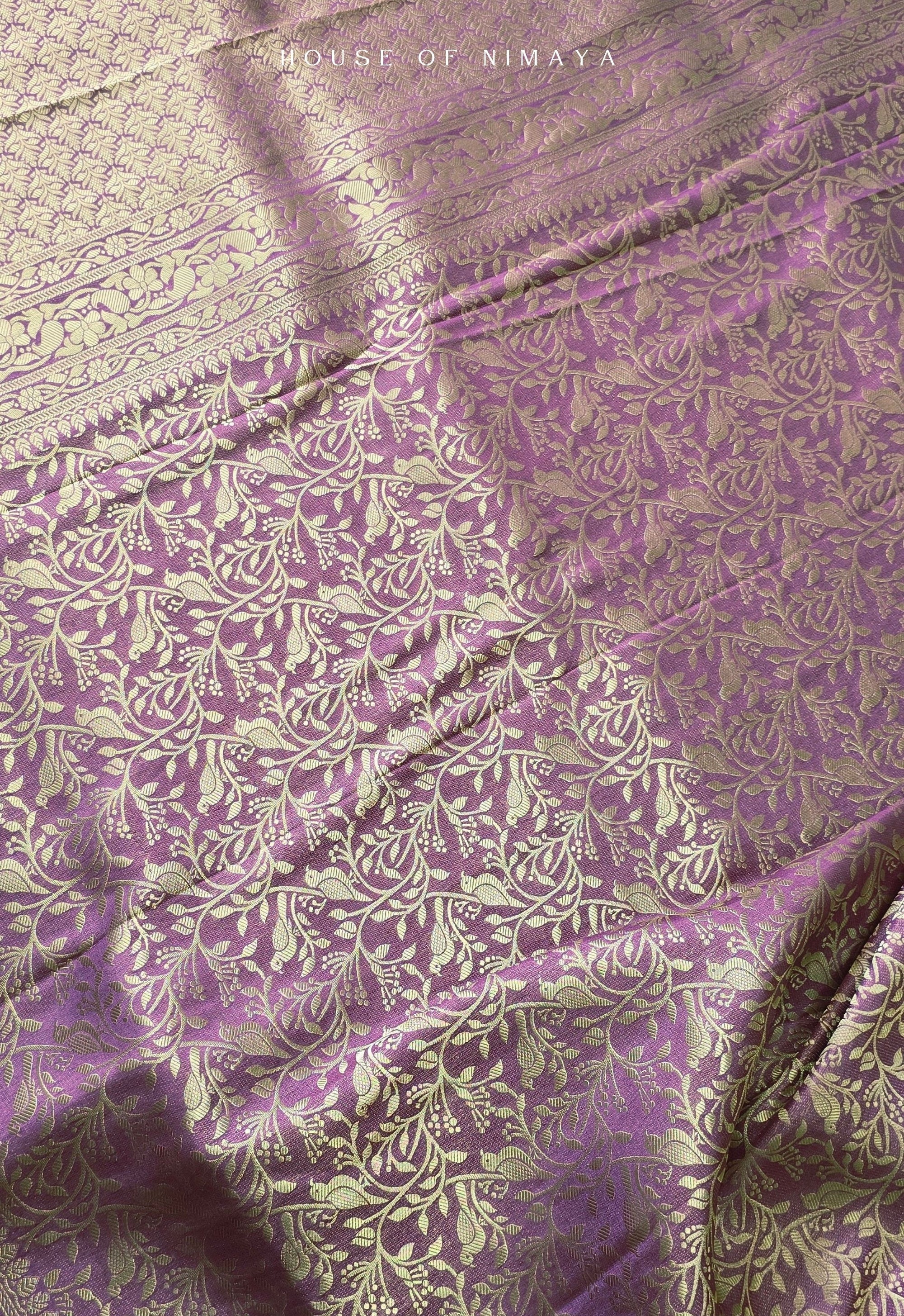 Lavender Banarasi Katan Silk Brocade