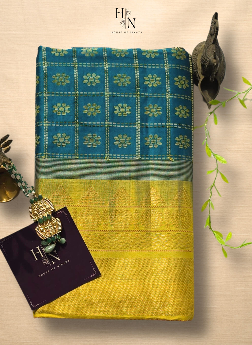 Blue and Yellow South Silk Cotton Saree