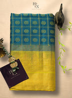 Blue and Yellow South Silk Cotton Saree