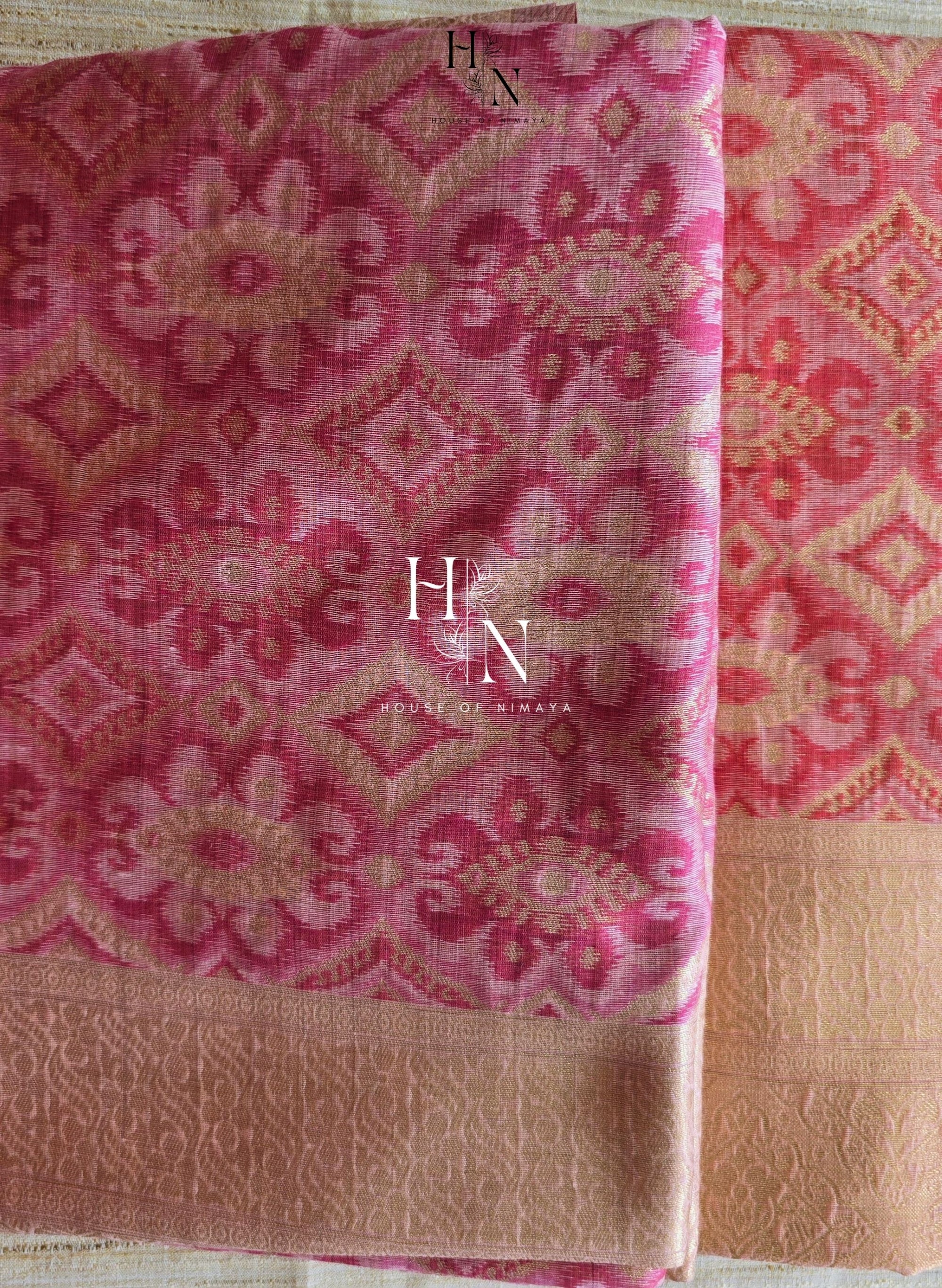 Zari Glow Ikkat Cotton Saree