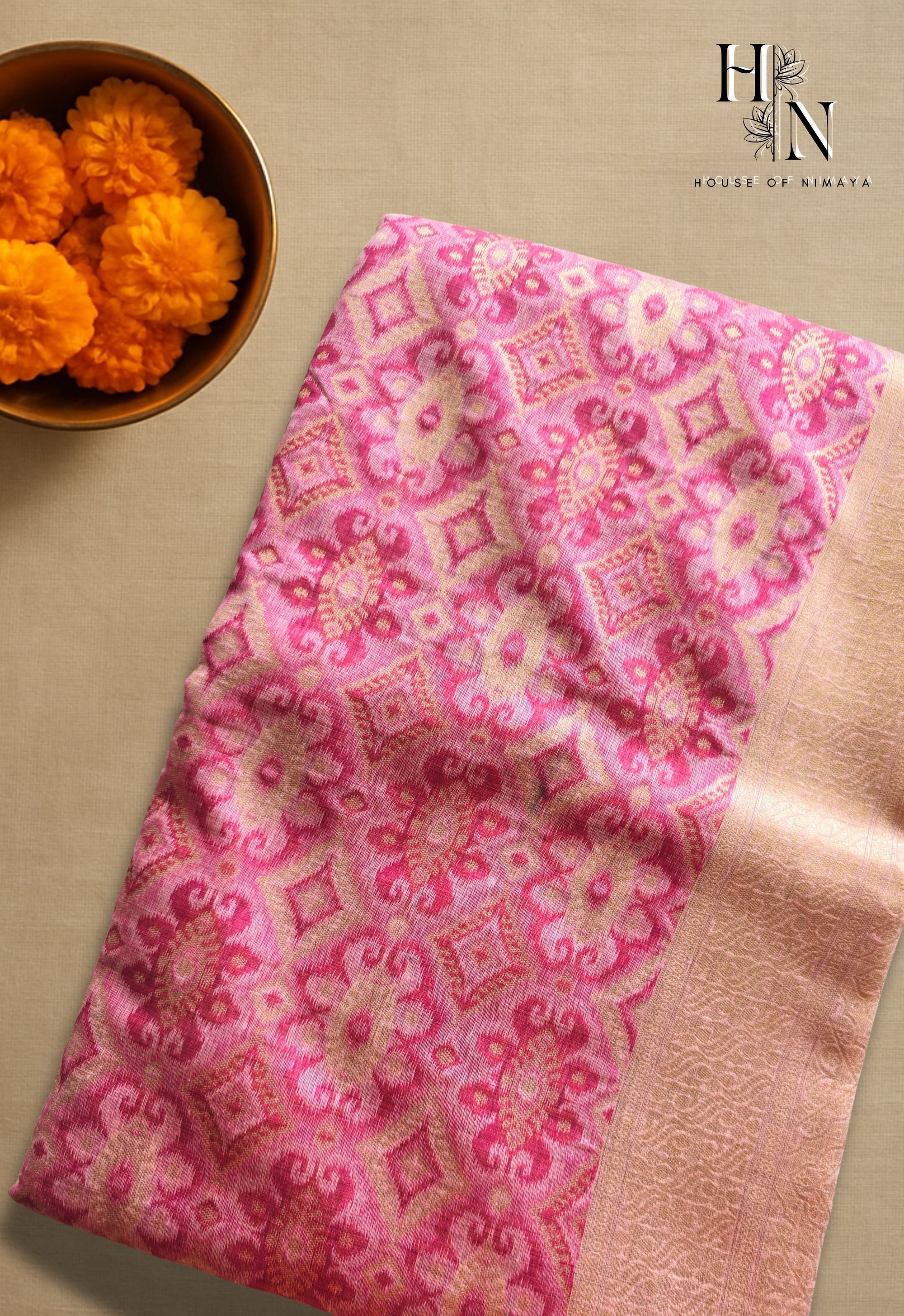 Zari Glow Ikkat Cotton Saree