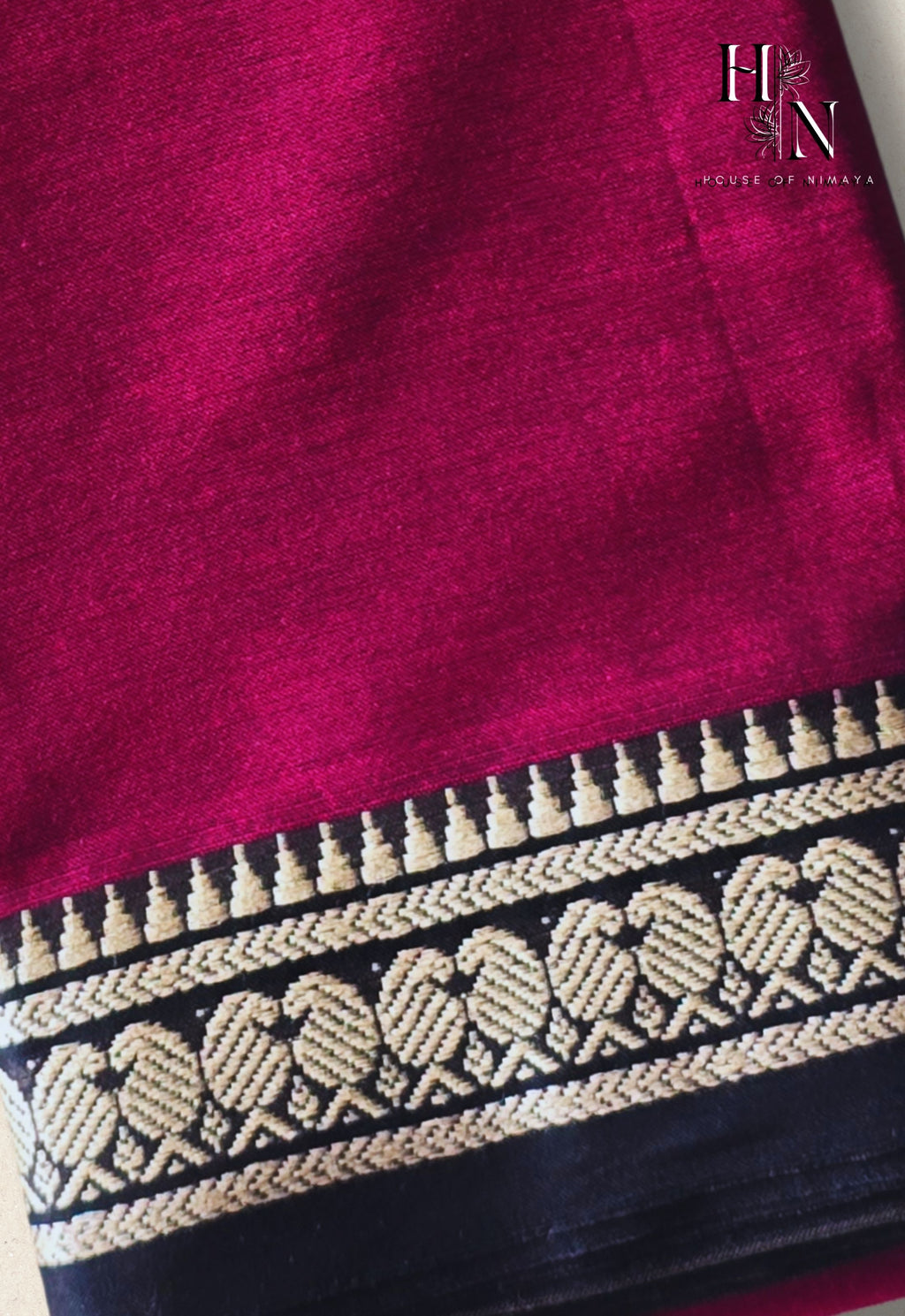 Narayanpet red with black border with Ikkat Blouse