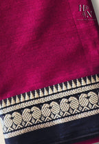 Narayanpet red with black border with Ikkat Blouse