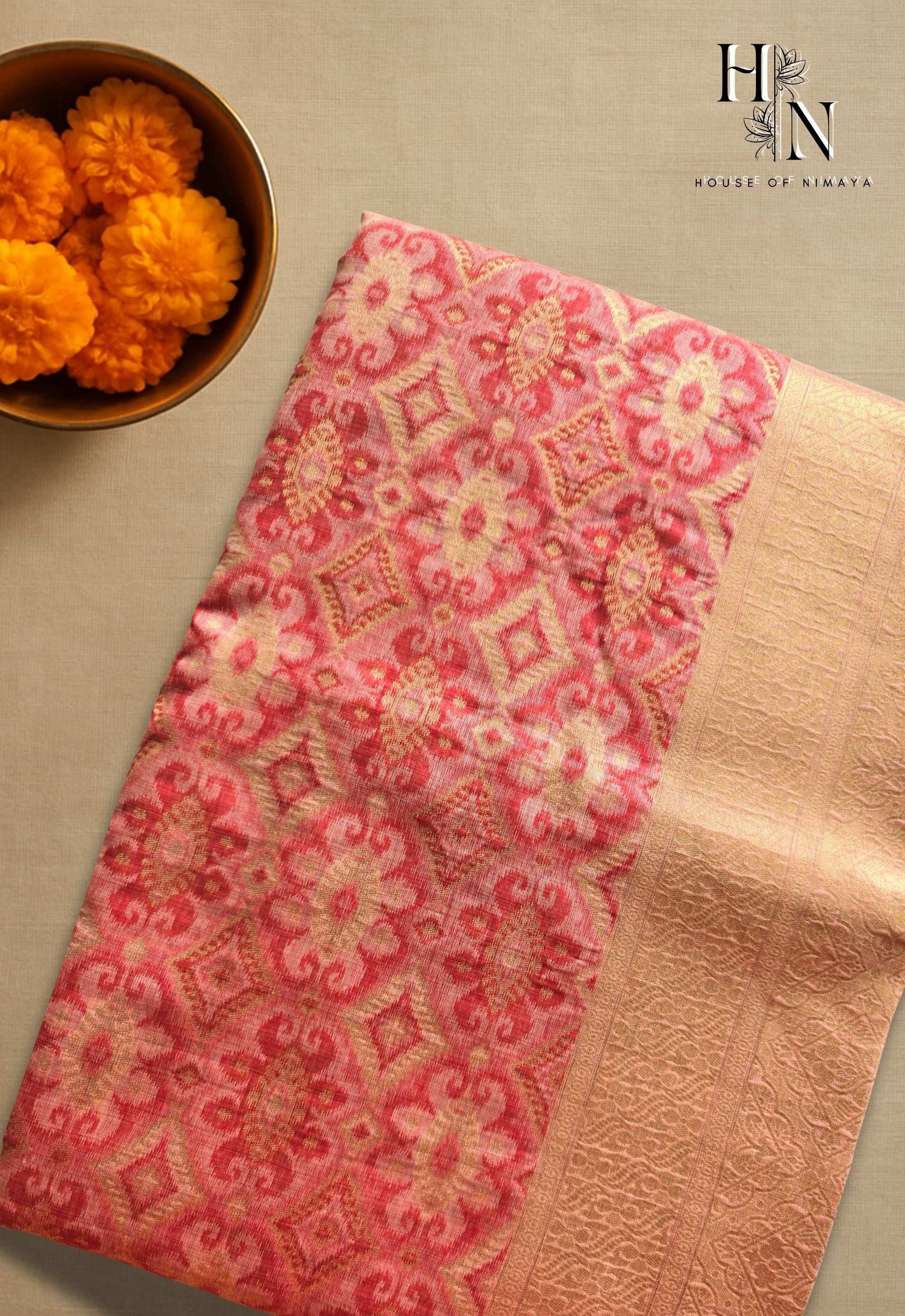 Zari Glow Ikkat Cotton Saree