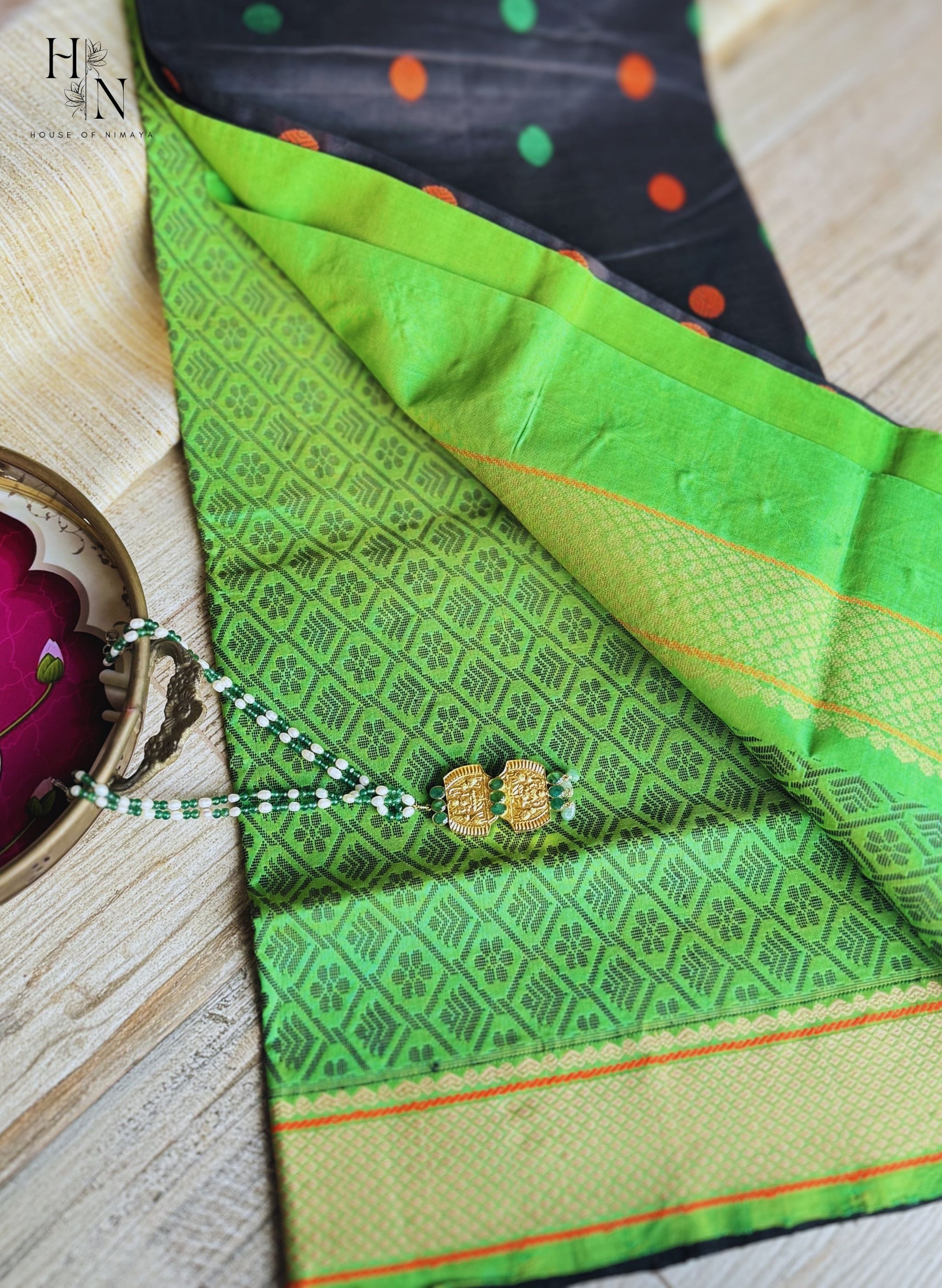 Polka Dots South Cotton Silk Saree