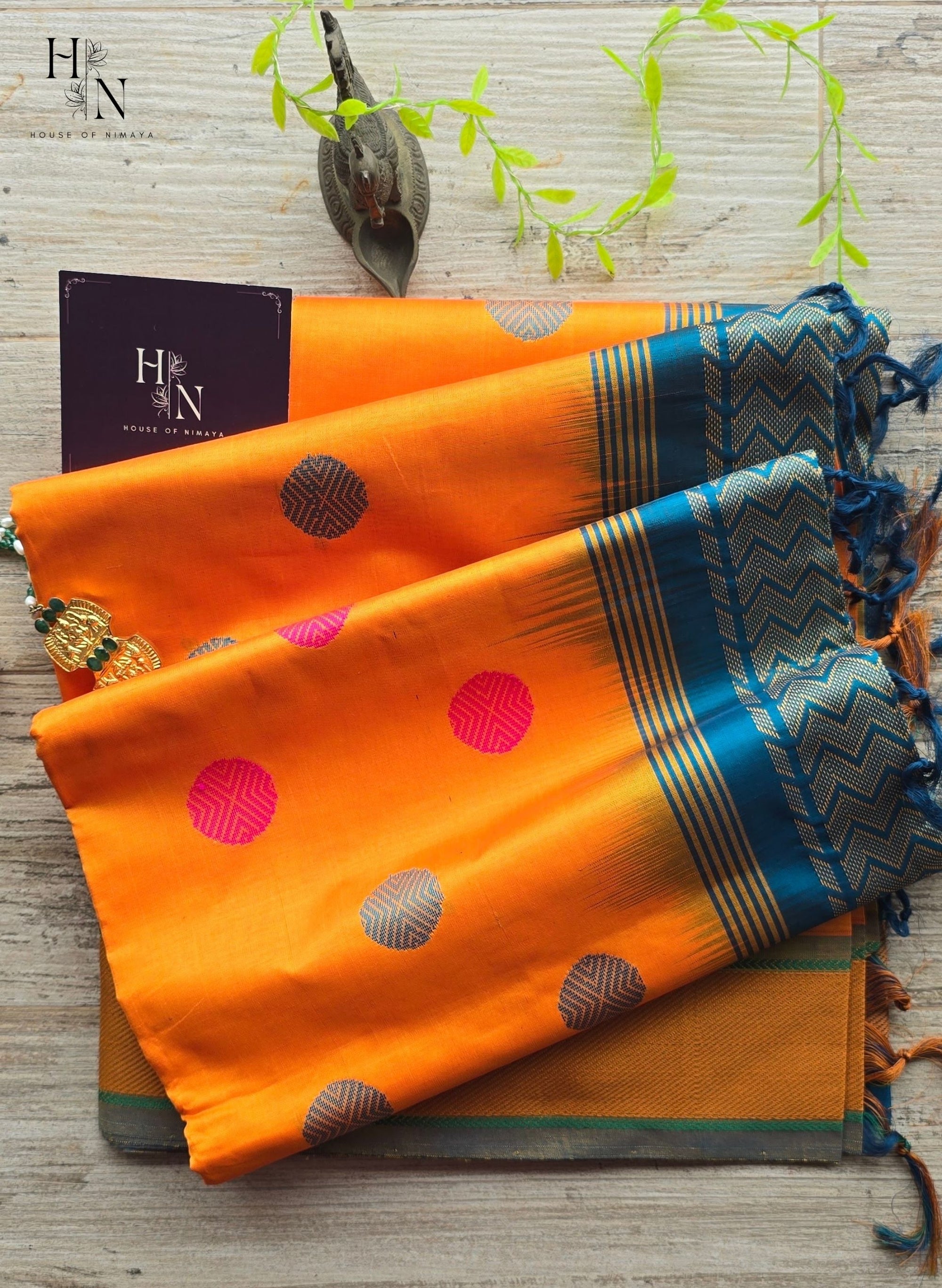 Polka Dots South Cotton Silk Saree