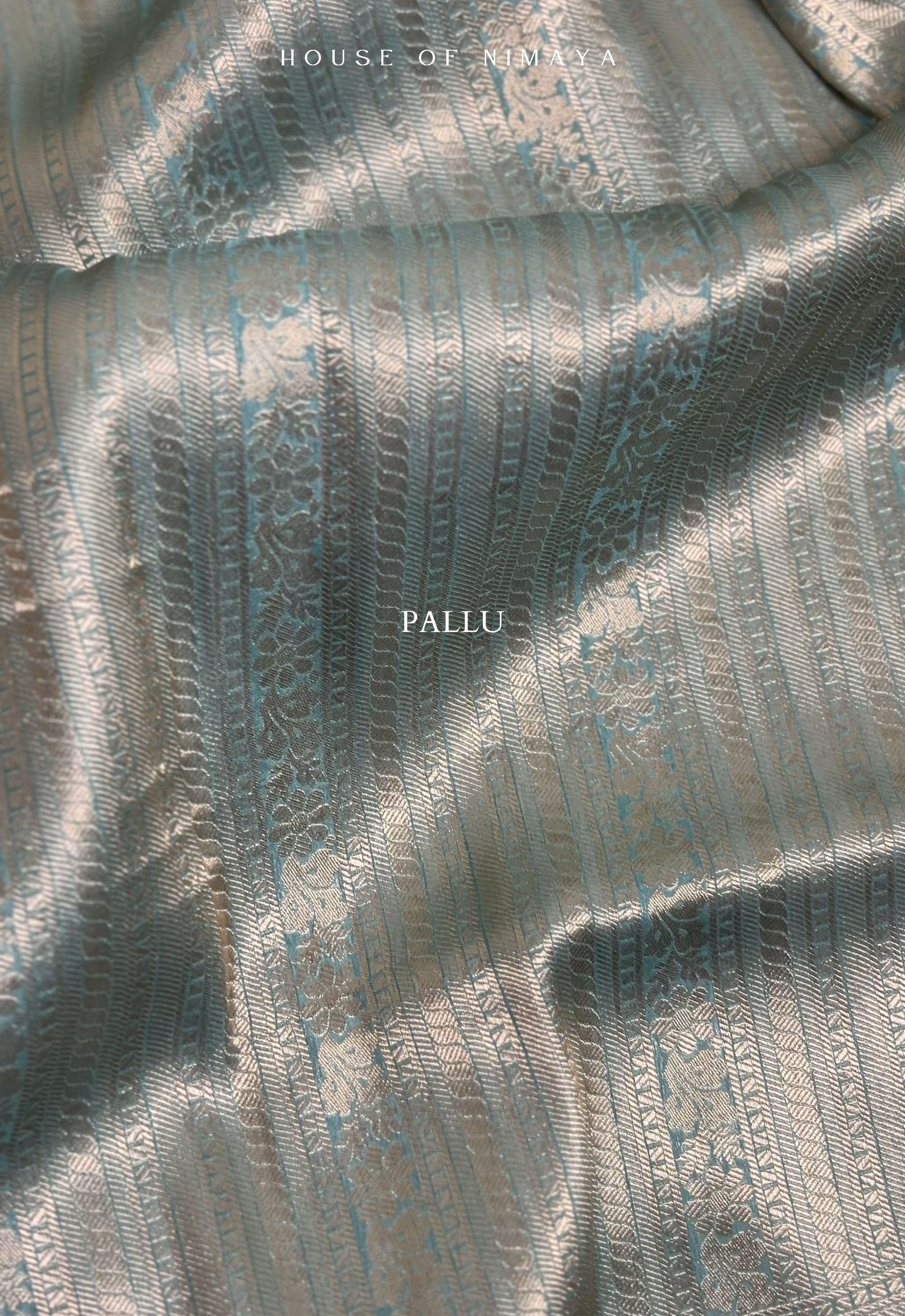 Light Blue Banarasi Katan Silk Brocade Saree